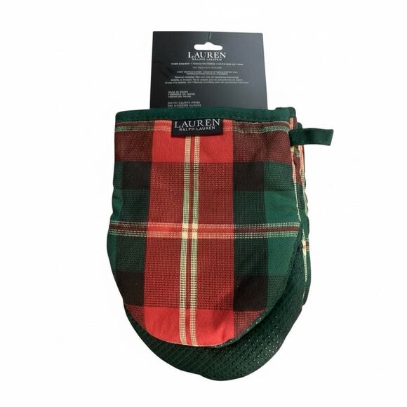 Lauren Ralph Lauren Holiday Tartan Mini Oven Mitts – Set of 2 – New With Tags - Picture 2 of 3